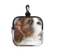 Cavalier King Charles Spaniel Face, Square Zipper Storage Bag, Neoprene Coin Purse, Small Wallets, Change Pouch, Change Purse