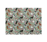 Cavalier King Charles Spaniel Floral,500 Pieces Puzzles for Adults-Wooden Jigsaw Puzzle for Adults Elderly