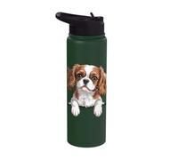 Cavalier King Charles Spaniel Funny Peeking Pocket Puppy Dog Stainless Steel Insulated Water Bottle