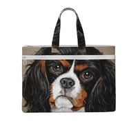 Cavalier King Charles Spaniel Gift Dog,Canvas Document Bag Zipper File Tote Bag Handbag Briefcase for School Office