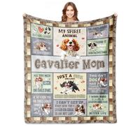 Cavalier King Charles Spaniel Gifts, King Charles Cavalier Blankets 60''x50'', Cavaliers Gifts for Women, Gifts for Cavaliers Dog Owners Lovers Woman Decorations Blanket for Christmas Mothers Day