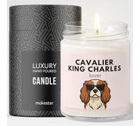 Cavalier King Charles Spaniel Gifts - Luxury Soy Wax Candle - Vanilla, Jasmine, Sugared Almond - Dogs in Shades - Makester