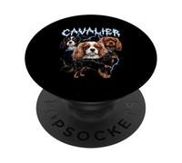 Cavalier King Charles Spaniel Heavy Metal Style Dog Lover PopSockets Adhesive PopGrip