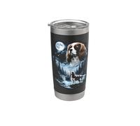Cavalier King Charles Spaniel Howling to the Moon Retro 90's Stainless Steel Insulated Tumbler