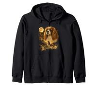 Cavalier King Charles Spaniel Howling To The Moon Zip Hoodie