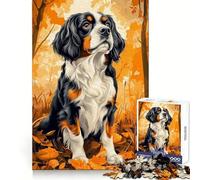 Cavalier King Charles Spaniel in Autumn Leaves for Adults 1000 Piece Puzzle Mind Wellness Leisure Pleasure Sharp Edges Unique Xmas Gift size 38x52cm