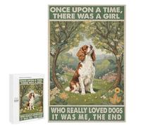 Cavalier King Charles Spaniel in Spring and Summer Forest with Flowers 1000 Piece Puzzle - Lively Dog Portrait in Lush Woodland, Engaging Puzzle for Dog and Nature Lovers