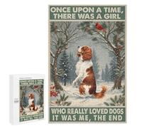 Cavalier King Charles Spaniel in Winter Snowy Forest 1000 Piece Jigsaw Puzzle - Cozy Dog Portrait in Snowy Landscape, Relaxing Puzzle for Dog Lovers, Finished Size 30 x 20 Inches