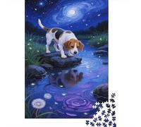 Cavalier King Charles Spaniel Jigsaw Puzzles for Adults 1000 Piece Creek Firefly Educational Games Decoration Art DIY Family for Aduits And Kids Age 12 Years UP 1000pcs (75x50cm)