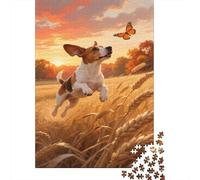 Cavalier King Charles Spaniel Jigsaw Puzzles for Adults 1000 Piece The Setting Sun Educational Toy Family for Aduits And Kids Age 12 Years UP 1000pcs (75x50cm)