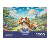 Cavalier King Charles Spaniel Jigsaw Puzzles for Adults Gifts 1000 Pieces Challenging Games Home Decoration Brainteasing Cute Animal Jigsaw Puzzle for Adults 70x50cm/1000pcs