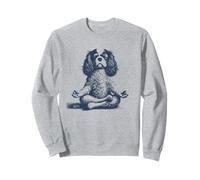 Cavalier King Charles Spaniel Lotus Meditate Yoga Vintage Sweatshirt
