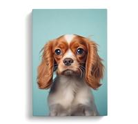 Cavalier King Charles Spaniel Minimalism No.3 Canvas Print | Gallery Wrapped 30mm Frame Wall Art | 30x20 inches | Ready to Hang | Minimalist People Picture | Living Room Bedroom Lounge Office