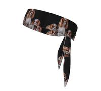Cavalier King Charles Spaniel Mother With Cubs, Head Tie, Sports Headband Tie Back, Multi Sweatband for Men Women
