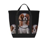 Cavalier King Charles Spaniel Mother With Cubs,Lunch Bags Large Capacity Insulated Tote Bag For Women Men Work Picnic Travel