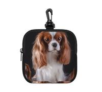 Cavalier King Charles Spaniel Mother with Cubs, Square Zipper Storage Bag, Neoprene Coin Purse, Small Wallets, Change Pouch, Change Purse