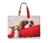 Cavalier King Charles Spaniel Pattern,Canvas Document Bag Zipper File Tote Bag Handbag Briefcase for School Office