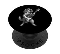 Cavalier King Charles Spaniel Playing Bass Guitar Rock Music PopSockets Adhesive PopGrip