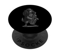 Cavalier King Charles Spaniel Playing Saxophone Jazz Music PopSockets Adhesive PopGrip