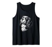 Cavalier King Charles Spaniel Portrait Black and White Dog Tank Top