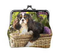 Cavalier King Charles Spaniel, PU Leather Coin Purse, Small Wallets, Change Pouch with Kiss Lock Clasp Buckle, Change Purse