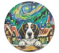 Cavalier King Charles Spaniel Puzzle 1000 Pieces Jigsaw Circular Jigsaws Adults Kids Puzzles Impossible Challenging Puzzling Fun Creative Challenge 1000pcs (67.5x67.5cm)