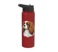 Cavalier King Charles Spaniel Realistic Portrait Art Stainless Steel Insulated Water Bottle