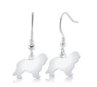 Cavalier King Charles Spaniel Silhouette Silver Earrings