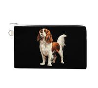 Cavalier King Charles Spaniel Small Canvas Coin Purse Change Zippered Pouch Wallet Organizer Bags 7.4 X 4.6 Inch