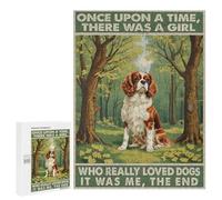 Cavalier King Charles Spaniel Spring Summer Forest 500 Piece Wooden Jigsaw Puzzle for Adults - Vibrant Dog Portrait in Lush Woodland Setting, Engaging Puzzle for Dog Lovers
