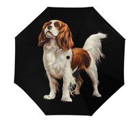 Cavalier King Charles Spaniel Travel 3 Fold Automatic Umbrellas Compact Manual Umbrella for Rain Sun