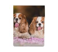 Cavalier King Charles Spaniel White Brown Dogs, PU Leather Laptop Sleeve, Notebook Bag Laptop Case Sleeve Tablet Briefcase