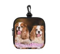 Cavalier King Charles Spaniel White Brown Dogs, Square Zipper Storage Bag, Neoprene Coin Purse, Small Wallets, Change Pouch, Change Purse