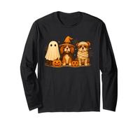 Cavalier King Charles Spaniel Witch Scary Halloween Pumpkin Long Sleeve T-Shirt
