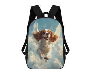 Cavalier King Charles Spaniel with Angel Wings Pet Memorial Gift Backpack, 3D Printed School Bag, School Lunch Bag, Travel Backpack, Friends Backpack, School Backpack for Girls And Boys 17inch