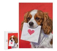 Cavalier King Charles Spaniel With Heart 500 Piece Wooden Jigsaw Puzzle for Adults - Challenging Brain Teaser, Precision Puzzles for Dog Lovers, Quality Time for Pet Owners
