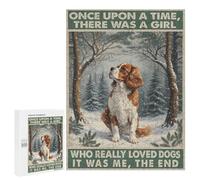 Cavalier King Charles Spaniel with Snowy Winter Forest 500 Piece Puzzle - Cozy Dog Portrait in Winter Wonderland, Perfect Puzzle for Dog Lovers, Finished Size 21 x 15 Inches