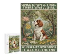 Cavalier King Charles Spaniel with Spring Summer Forest and Nature Flowers 500 Piece Jigsaw Puzzle - Lively Dog Portrait in Blooming Woodland, Engaging Puzzle for Dog and Nature Lovers