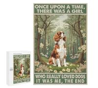 Cavalier King Charles Spaniel with Summer Forest and Flower Decor 1000 Piece Puzzle - Lively Dog Portrait in Lush Woodland, Fun Puzzle for Dog Lovers, Ideal for Relaxation