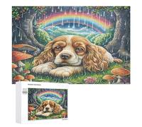 Cavalier King Charles Spaniel1000Pc Jigsaw Puzzles Adults Kids Cocker Rainbow Jigsaws Puzzle Enthusiast Gift Family Activity Colourful Challenging Design Home Decor 1000 PCS