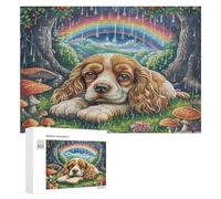 Cavalier King Charles Spaniel300Pc Jigsaw Puzzles Suitable Adults Children Cocker Rainbow Jigsaws Vibrant Family Bonding Game Brainteasing Relaxation Home 300 PCS