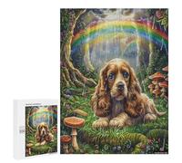 Cavalier King Charles Spaniel500 Piece Jigsaw Puzzles Adults Kids Cocker Rainbow Jigsaws Cozy Night In Activity Colourful Challenge Great Gift Puzzle Lovers Stress Reliever 500 PCS