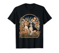 Cavalier King Charles Spaniels Garden Tapestry Value Graphic T-Shirt