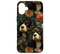 Cavalier King Charles Vintage Floral Case for iPhone 16 Plus