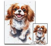 Cavalier King Cute 1000 Pieces Puzzles for Adults Jigsaw Puzzles Ideal for Family Fun, Relaxation 26X38CM/10.23x14.96inch