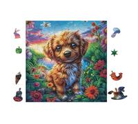 Cavalier Puppy 100 Piece Complete DIY Jigsaw Puzzle Collectors Mind Relaxation Educational Decorative Puzzle Gifts for Adults Recycled Cardboard 28x28cm