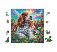 Cavalier Puppy 100 Piece Complete DIY Jigsaw Puzzle Collectors Mind Relaxation Educational Decorative Puzzle Gifts for Adults Recycled Cardboard 28x28cm