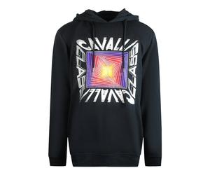 Cavalli Class Asymmetric Box Design Hoodie - Black - XXL