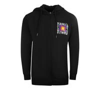 Cavalli Class Aysmmetric Box Design Zip-Up Hoodie - Black - XXL