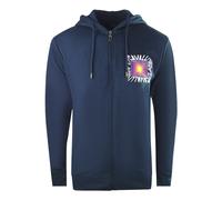 Cavalli Class Aysmmetric Box Design Zip Up Hoodie - Navy Blue - XL